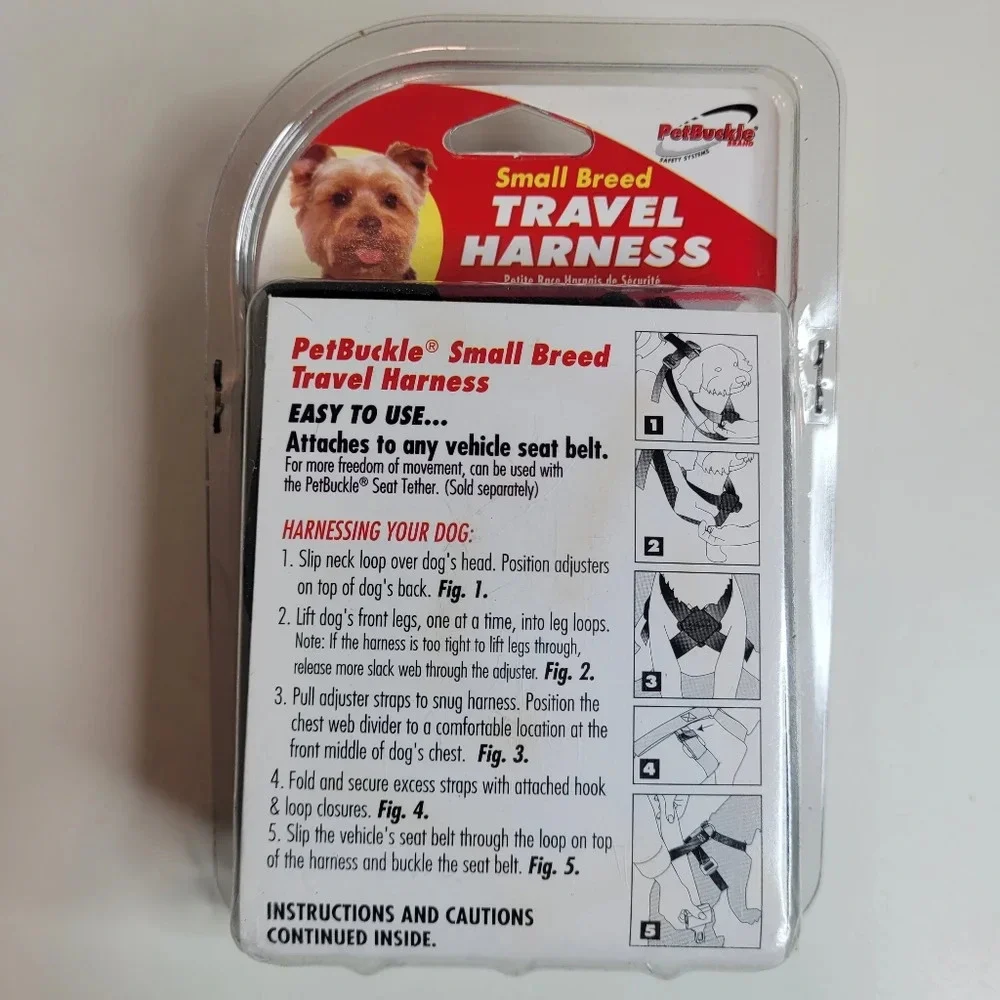 Dog Car Travel Harness Small Breed Under 20 lbs PetBuckle Seat Belt Attachment